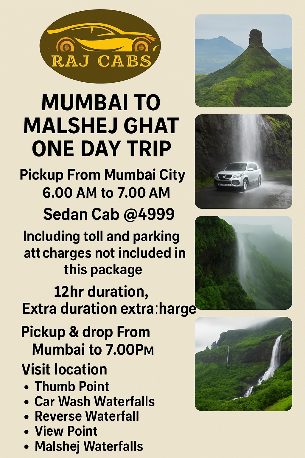 Mumbai to Malshej ghat one day trip