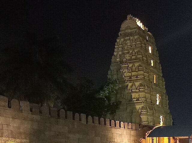 Night_view_of_Srisailam_Temple_South_Gopuram